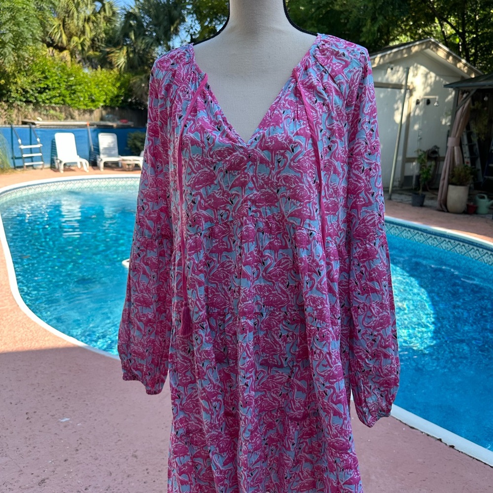 Simply Southern Pink Floral Long Sleeve Dress